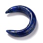 Natural Lapis Lazuli Beads, No Hole, for Wire Wrapped Pendant Making, Double Horn/Crescent Moon