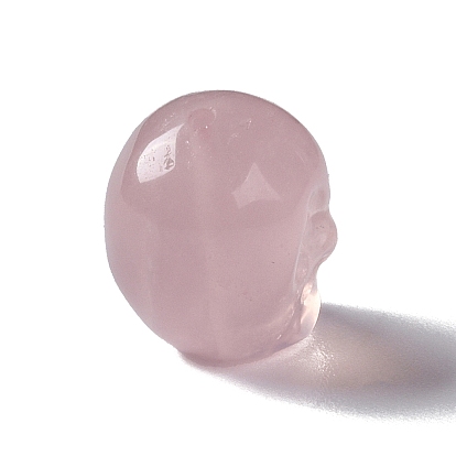 Природного розового кварца бусы, череп