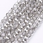 Electroplate Glass Beads Strands, Faceted(32 Facets), Round