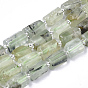 Natural Prehnite Beads Strands, Faceted, Column