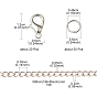 Набор для изготовления браслета-цепочки своими руками, включая железные бордюрные цепи и кольца для прыжков, Карабин-лобстер из цинкового сплава