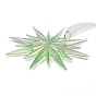 Рождественский прозрачный пластиковый кулон, подвесное украшение для рождественской елки, с железным кольцом и сетчатым шнуром, бледно-зеленый
