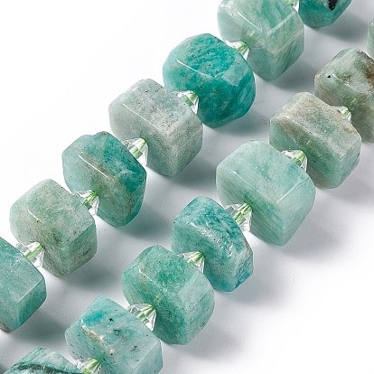 Natural Amazonite Beads Strands, Faceted, Flat Round