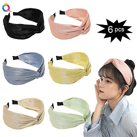 Sweet Wide-brimmed Headband with Cross-knot Design - Elegant, Adult, Simple Hair Accessory.