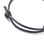 Natural Stone Heart Braided Cord Bracelet, Adjustable Friendship Bracelet for Women