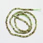 Faceted Natural Green Garnet Round Bead Strands, Andradite Beads, 3mm, Hole: 1mm, about 132pcs/strand, 15.5 inch
