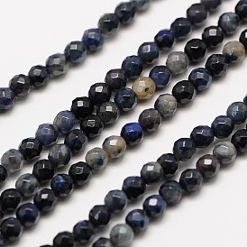 Pierre naturelle sodalite facettes perles rondes brins