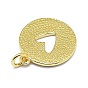Laiton émail pendentifs, rond avec coeur découpé, réel 18 k plaqué or, plaqué longue durée