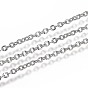 Ion Plating(IP) 304 Stainless Steel Cable Chains, with Spool, Soldered, Textured