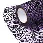 Rubans de maille déco halloween, tissu de tulle, pour emballage cadeau bricolage, décoration murale de fête à la maison, motif d'araignée et de toile d'araignée