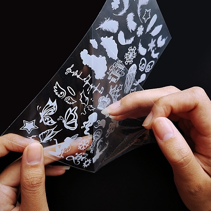 Películas decorativas de plástico, hojas de imagen transparente para artesanía de resina, material de relleno de resina