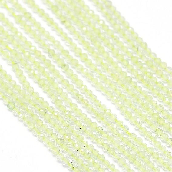 Natural Prehnite Bead Strands, Faceted, Round