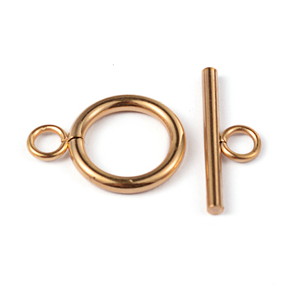 Revestimiento de iones (ip) 304 cierres de palanca de anillo de acero inoxidable, anillo: 19x14x2 mm, bar: 20x7x2 mm, agujero: 3 mm