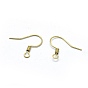 Brass Earrings Hook Findings, with Horizontal Loop