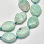 Natural Amazonite Beads Strands, Oval, Faceted