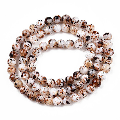 Brins de perles de coquille d'eau douce naturelles teintes de style drawbench, de couleur plaquée ab , teint, ronde