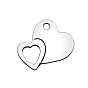 201 Stainless Steel Charms, Stamping Blank Tag, Heart with Heart