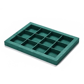 Wood Covered with Microfiber Jewelry Display Stands, Rectangle