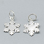 925 Sterling Silver Charms, with Jump Ring, Snowflake