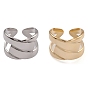 304 Stainless Steel Cuff Rings, Hollow Out Wide Band Ring for Women