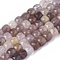 Perlas de cuarzo natural de hebras, facetados, cubo