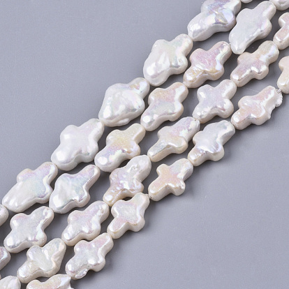 Perle baroque naturelle perles de perles de keshi, perle de culture d'eau douce, croix