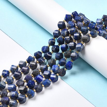Natural Lapis Lazuli Beads Strands, Faceted, Twist