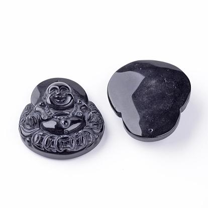 Pendentifs en obsidienne naturelles, Bouddha