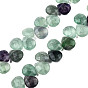 Natural Purple Fluorite Gemstone Beads Strands, Top Drilled Beads, Faceted, Teardrop