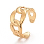 Chapado en iones (ip) 304 anillo de acero inoxidable con forma de cadena de bordillo para mujer