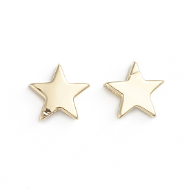 Brass Slide Charms, Long-Lasting Plated, Star