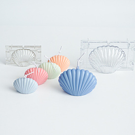 Transparent Plastic Candle Molds, for Candle Making Tools, Shell Shape