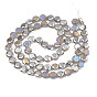 Perles en verre electroplate, perles d'imitation en jade, de couleur plaquée ab , facette, octogone