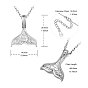SHEGRACE 925 Sterling Silver Pendant Necklaces, with 925 Stamp, Whale Tail Shape