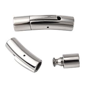 Tube 304 Stainless Steel Bayonet Clasps, Ion Plating (IP), Jewelry Findings