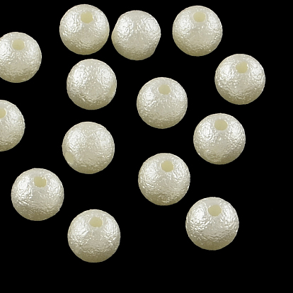 Perles d'imitation en plastique ABS rondes et mates, 6mm, trou: 1 mm, environ 5200 pcs / 500 g