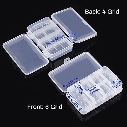 BENECREAT Plastic Removable Divider Box Double Layer Plastic Divide Containers with Adjustable Dividers for Earring Storage Containers Clear Plastic Bead Case
