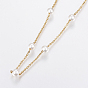 304 de acero inoxidable conjuntos de joyas, con cuentas de perlas de imitación de acrílico, colgante collar y pendientes colgantes