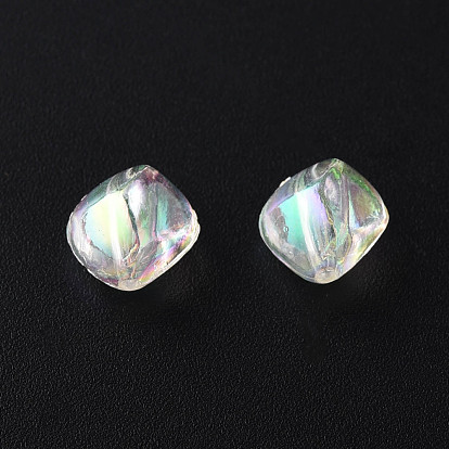 Perles acryliques transparentes, de couleur plaquée ab , nuggets