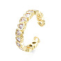Cubic Zirconia Heart Wrap Open Cuff Ring, Real 18K Gold Plated Brass Jewelry for Women, Nickel Free