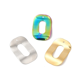 Ion Plating(IP) 304 Stainless Steel Pendants, Rectangle Charms