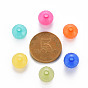 Transparent Acrylic Beads, Dyed, Faceted, Round