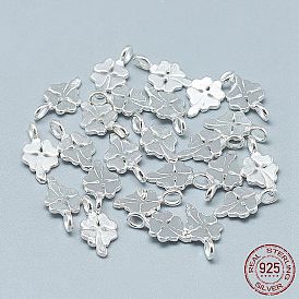 925 Sterling Silver Charms, Four Leaf Clover