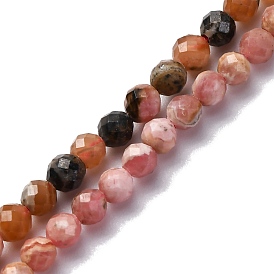 Perlas naturales rhodonite hebras, facetados, rondo