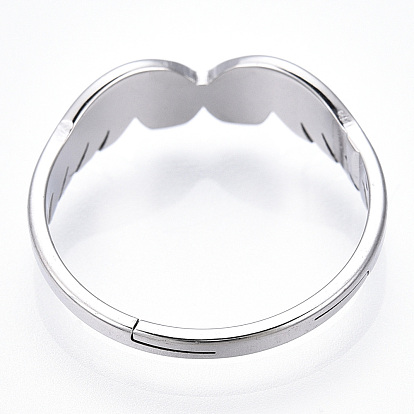 304 anillo ajustable de ala de acero inoxidable para mujer