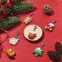 Decoración colgante de resina con tema navideño, con 304 de acero inoxidable broches pinza de langosta, hombre de jengibre/árbol/casa/guantes/calcetines navideños