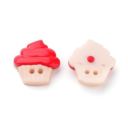 2-Hole Acrylic Buttons, Cup cake