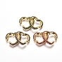 Brass Micro Pave Cubic Zirconia Cuff Earrings, Heart
