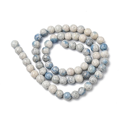 Brins naturels de perles de pierre / goutte de pluie, ronde