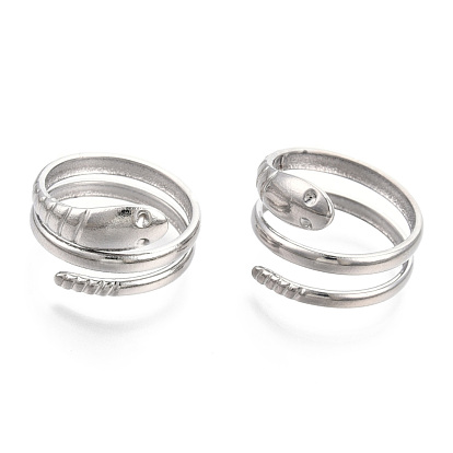 304 Stainless Steel Snake Twist Rings, Adjustable Rings, Wrap Rings for Women Girls